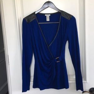 Fun Royal Blue Blouse w Gold buckle